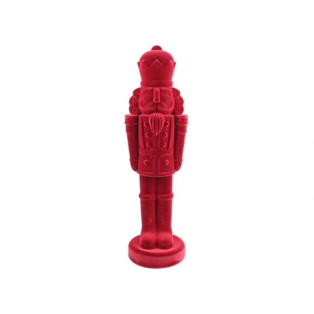 Flocked Nutcracker Soldier, 78 cm, Red