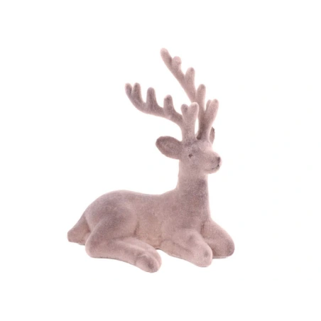Flokēts briedis, 15 cm, rozā krāsā