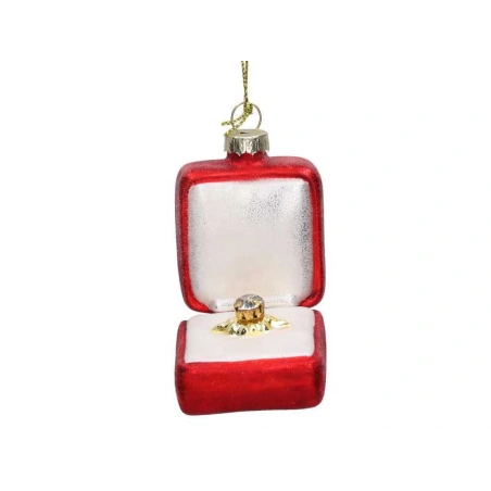 Glass Christmas Tree Ornament, 6.5 × 5 cm