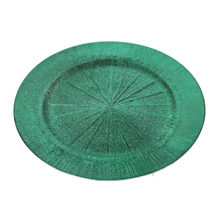 Plastikinė lėkštė, 33 cm, žalios blizgios spalvos