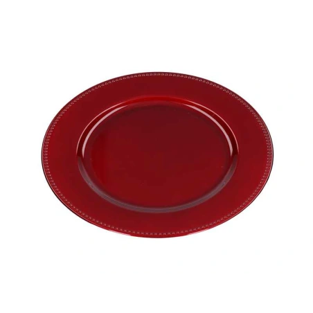 Plastic Plate, 33 cm, Red