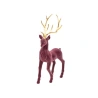 Flocked Deer, 33 cm, Dark Pink