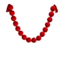 Samta vītne, 170 cm, krelles – Ø 10 cm, sarkanā krāsā