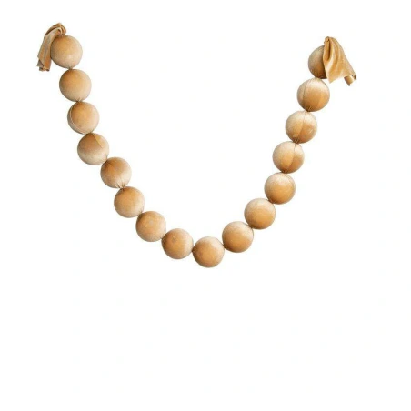 Velvet Garland, 170 cm, Beads – Ø 10 cm, Beige