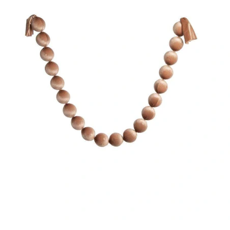 Velvet Garland, 170 cm, Beads – Ø 8 cm, Light Brown