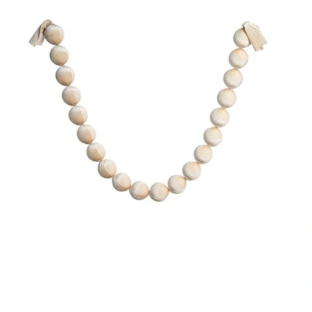 Velvet Garland, 130 cm, Beads – Ø 8 cm, Cream