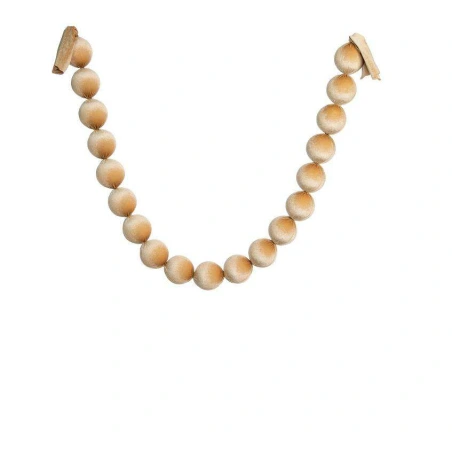 Aksominė girlianda, 160 cm, karoliukai – Ø 8 cm, smėlio spalvos