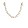 Velvet Garland, 130 cm, Beads – Ø 6 cm, Cream