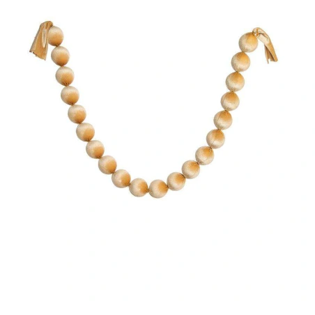 Velvet Garland, 130 cm, Beads – Ø 6 cm, Beige