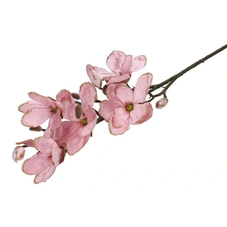 Magnolijos šakelė, 80 cm, rožinės spalvos