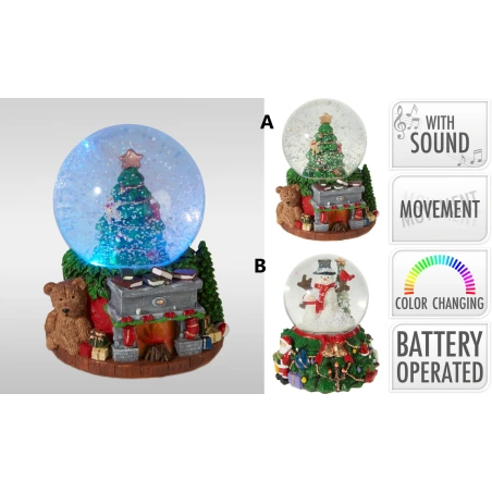 Christmas Water Globe, 10 cm, 16 cm, LED
