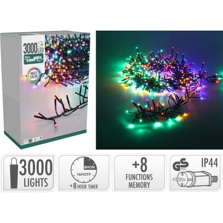 Tree Cluster, 3000 LEDs, Multicoloured