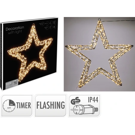 Star, 76 cm, LED WW, Black