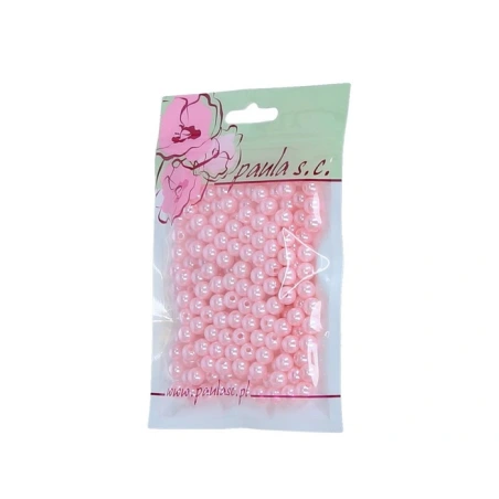 Beads, 8 mm, 190 pcs., pink