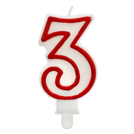 Birthday Candle "Number 3", 8 cm