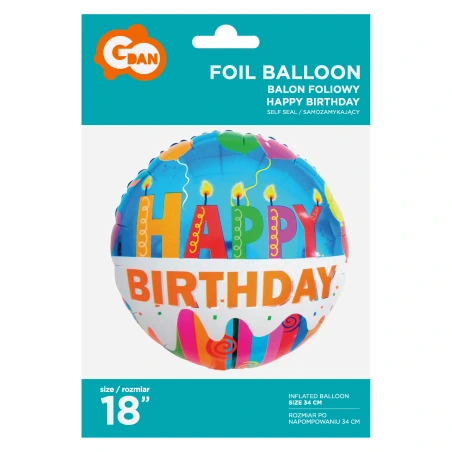 Folinis balionas "HAPPY BIRTHDAY"