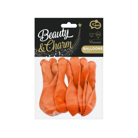 Balionai 12", oranžiniai, pasteliniai, 1 pak. - 10 vnt.