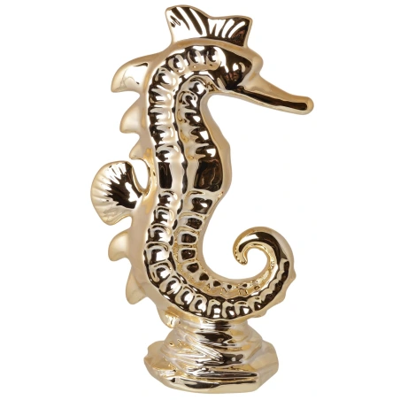 Seahorse figurine, 15.5×8.5×29 cm, golden