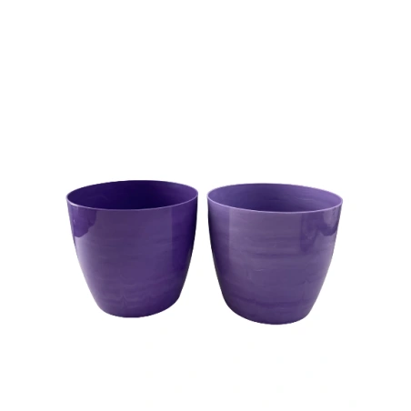 Plastikinis vazonas „AGA MARMUR 16“, 16×14,5 cm, violetinis