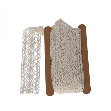 Smėlio spalvos nėriniai, 5 m × 3,5 cm