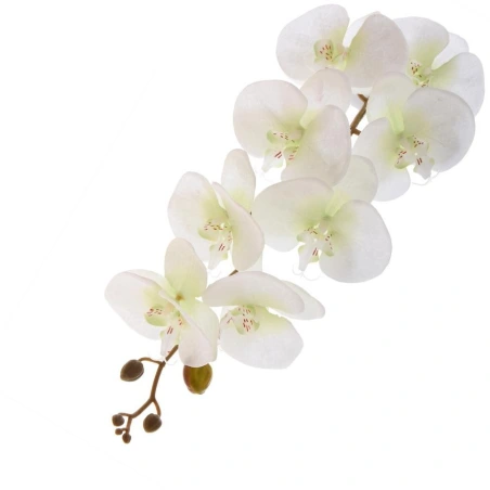 Dirbtinė gėlė - kreminė su žaliu atspalviu orchidėja, 92 cm