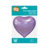 Folinis balionas, „Širdelė“, 18", matinis, šviesiai violetinis