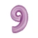 Folinis balionas „Skaičius 9“,  matinės levandų spalvos, 76 cm