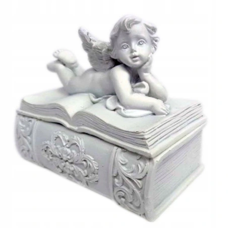 Dėžutė su angelo statulėle, 9×9,5×6  cm