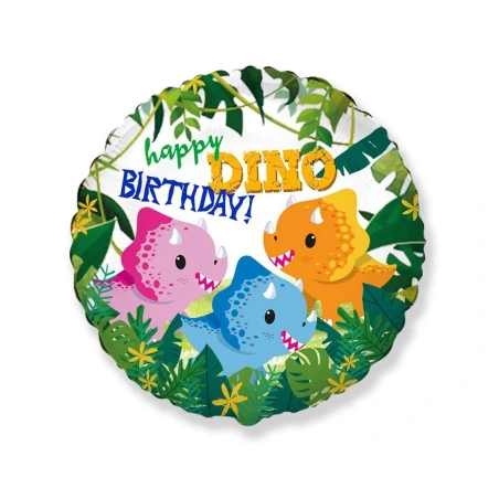 Folinis balionas, 18", „Happy birthday“ Dino
