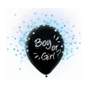Balionai „Boy or Girl“ su mėlynais konfeti, 12", 1 pak. - 4 vnt.