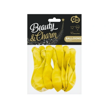 Balionai, 10 vnt., 30 cm, pasteliniai geltoni