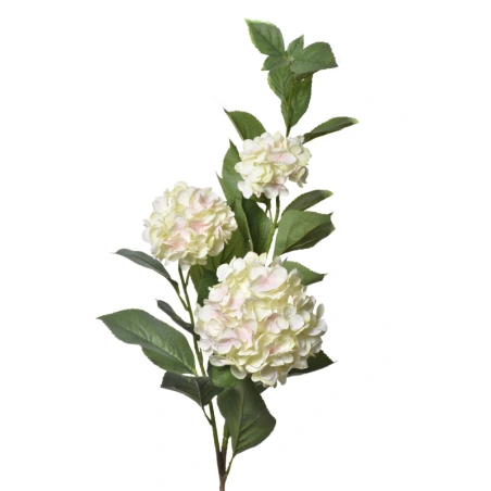 Dirbtinė gėlė - hortenzija, 120 cm, kreminė / šviesiai rožinė