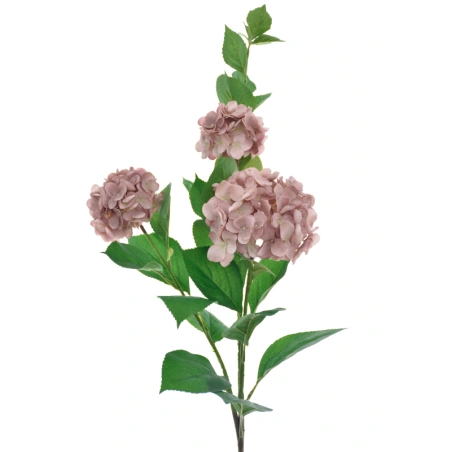 Dirbtinė gėlė - hortenzija, 120 cm, šviesiai ruda