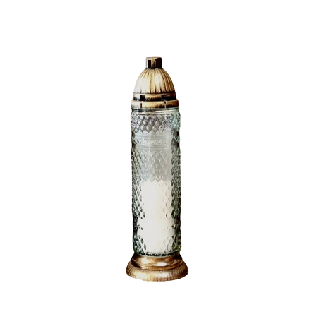 Žvakė stiklas „Barokas“, 100×340 mm, dega iki 48 val.