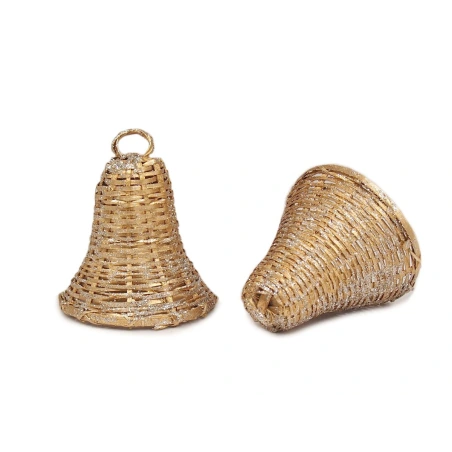 Skambutis su auksiniais ir sidabriniais blizgučiais, 7,5 cm