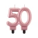 Gimtadienio žvakė „Skaičius 50“, rožinio aukso metalinės spalvos, 8,0 cm