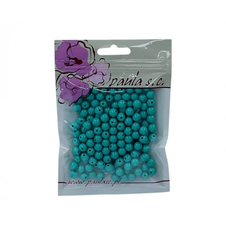 Karoliukai, 8 mm, matinės turkio spalvos, 1 pak. - 190 vnt.