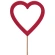 Širdis, 7cm ant 50 cm pagaliuko, raudonos spalvos, FSC