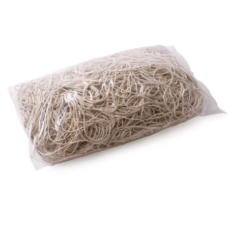 Guminės juostos, 60×1,5 mm, 100 g, baltos spalvos