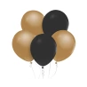 Balionai, 12", juodos ir auksinės metalinės spalvos, 1 pak. -10 vnt.