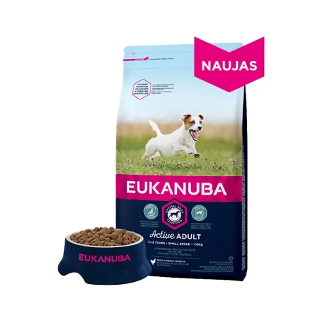 Eukanuba mažų veislių suaugusiems šunims skirtas sausas pašaras su šviežia vištiena, 3 kg