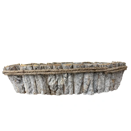 Vazonas iš medžio žievės, 10×44×15 cm